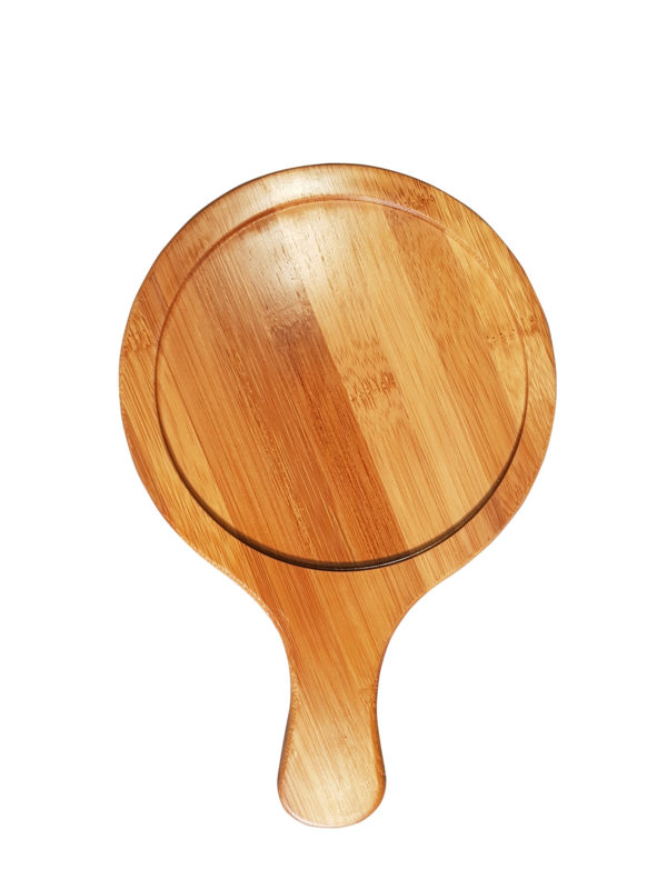 Блюдо деревянное круглое с ручкой