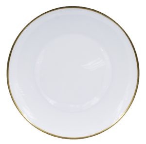 Тарелка белая с золотом