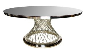 Стол серебро с зеркальной столешницей
