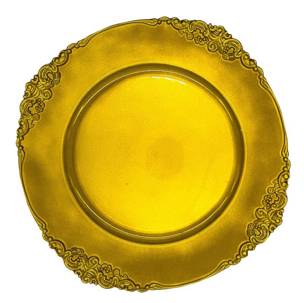 Тарелка подстановочная пластик золото