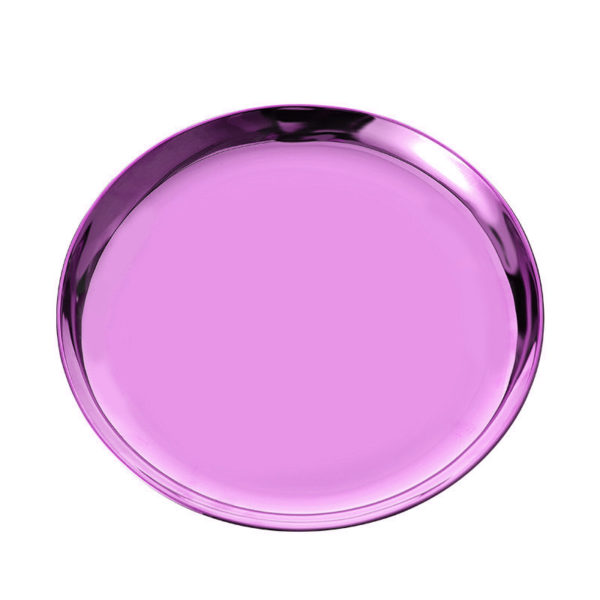 Блюдо розовое D23см круглое металл