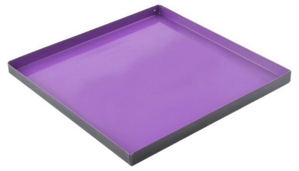 Блюдо фиолетовое 25см квадратное металл