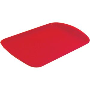 Поднос прямоугольный красный 33*45см пластик